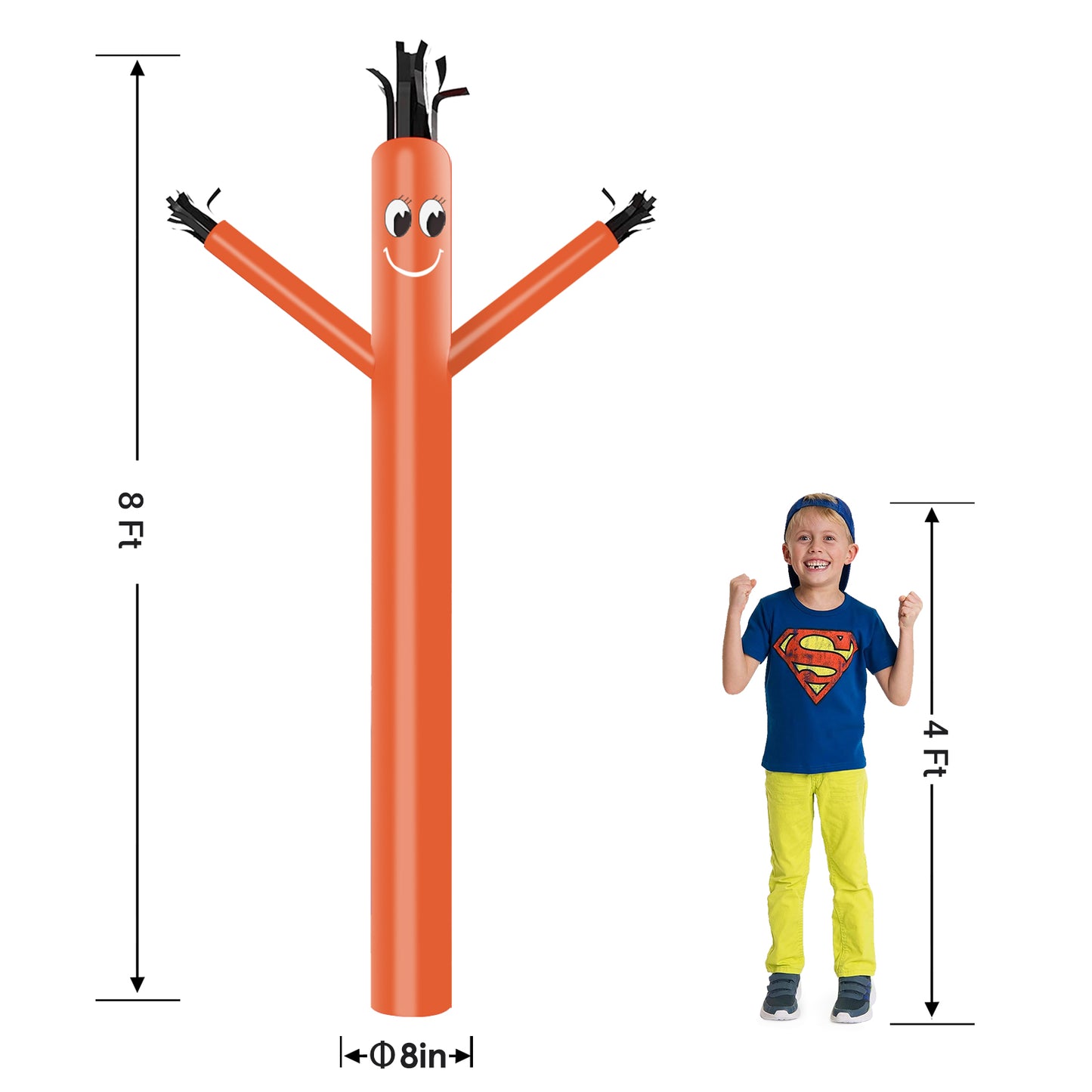 8ft Orange Inflatable Air Puppet Dancer– Replacement for 9" Blower (No Blower)