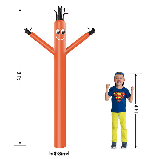8ft Orange Inflatable Air Puppet Dancer– Replacement for 9" Blower (No Blower)
