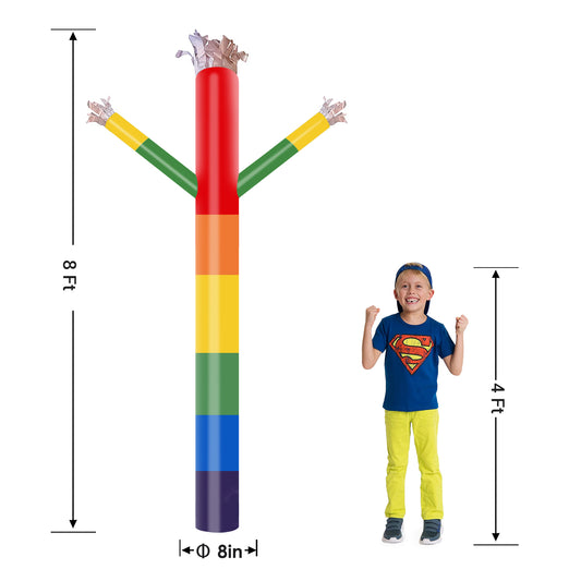 8ft Rainbow Inflatable Air Puppet Dancer– Replacement for 9" Blower (No Blower)