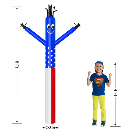 8ft America Flag Inflatable Air Puppet Dancer– Replacement for 9" Blower (No Blower)