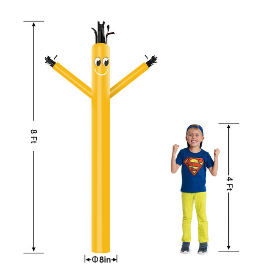 8ft Yellow Inflatable Air Puppet Dancer– Replacement for 9" Blower (No Blower)