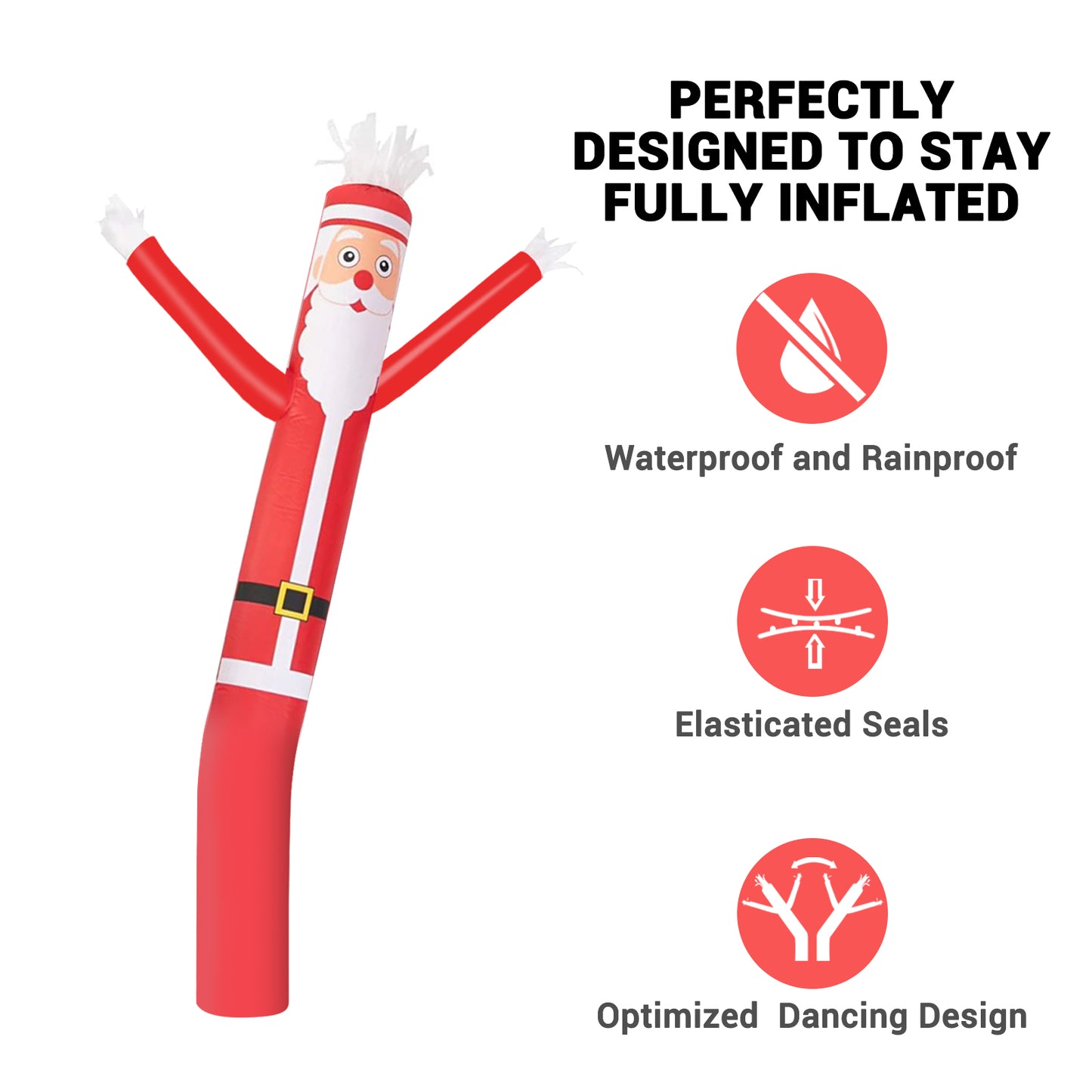 8ft Santa Inflatable Air Puppet Dancer– Replacement for 9" Blower (No Blower)