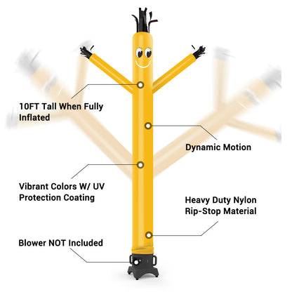 8ft Yellow Inflatable Air Puppet Dancer– Replacement for 9" Blower (No Blower)