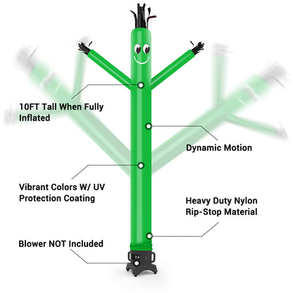 8ft Green Inflatable Air Puppet Dancer– Replacement for 9" Blower (No Blower)