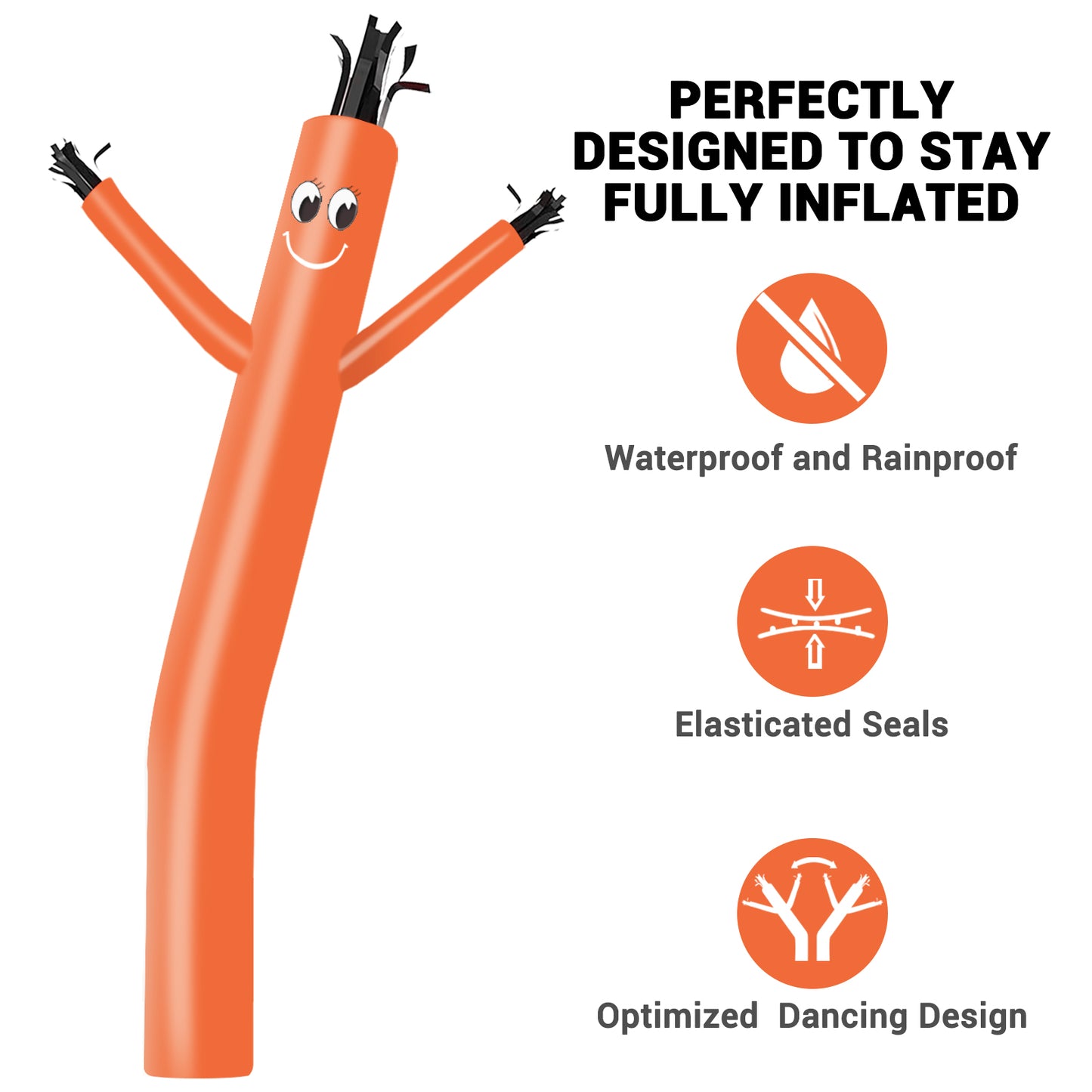 8ft Orange Inflatable Air Puppet Dancer– Replacement for 9" Blower (No Blower)