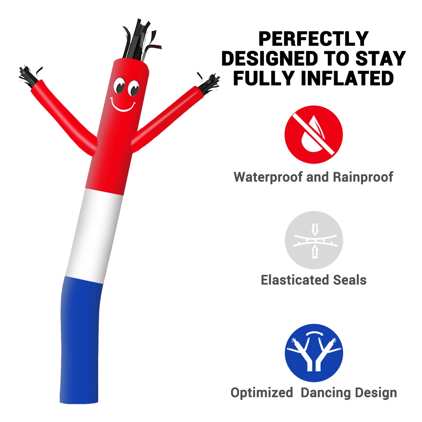 8ft RWB Inflatable Air Puppet Dancer– Replacement for 9" Blower (No Blower)