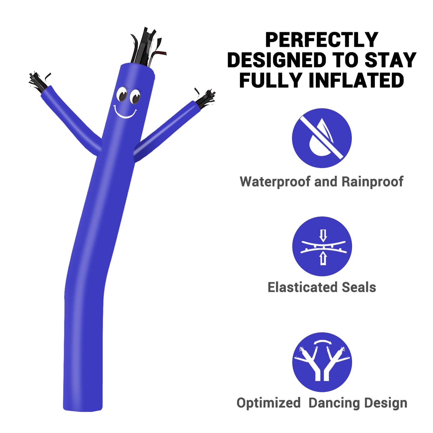 8ft Blue Inflatable Air Puppet Dancer– Replacement for 9" Blower (No Blower)