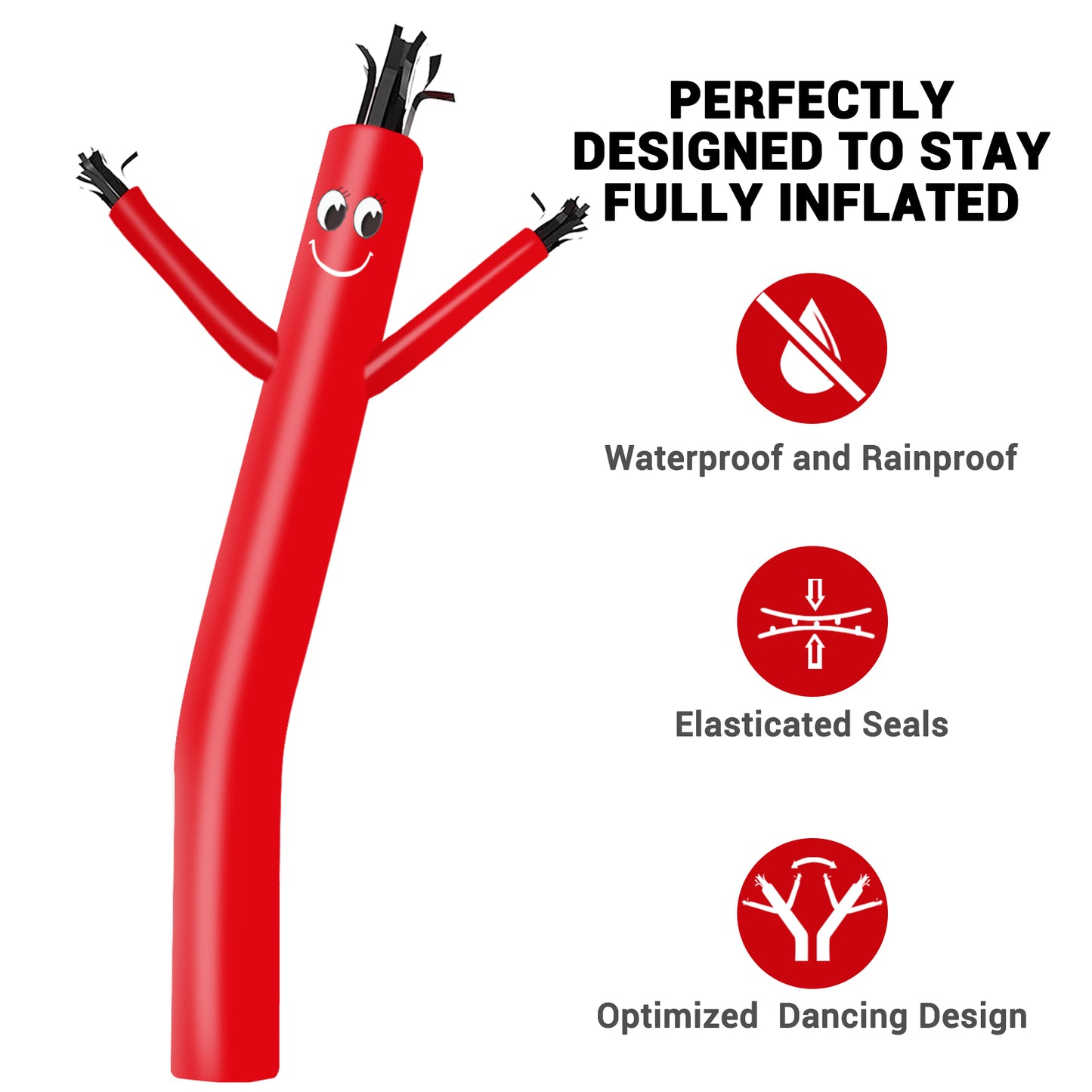 10ft Red Inflatable Air Puppet Dancer– Replacement for 12" Blower (No Blower)