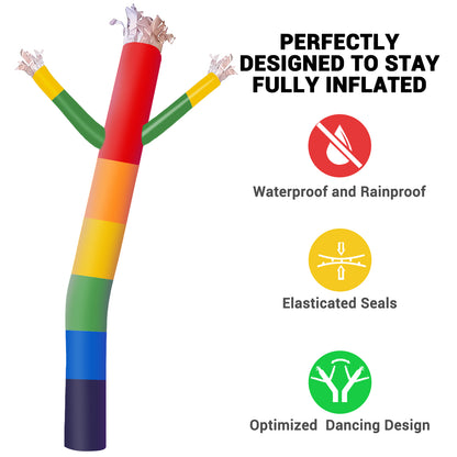 8ft Rainbow Inflatable Air Puppet Dancer– Replacement for 9" Blower (No Blower)