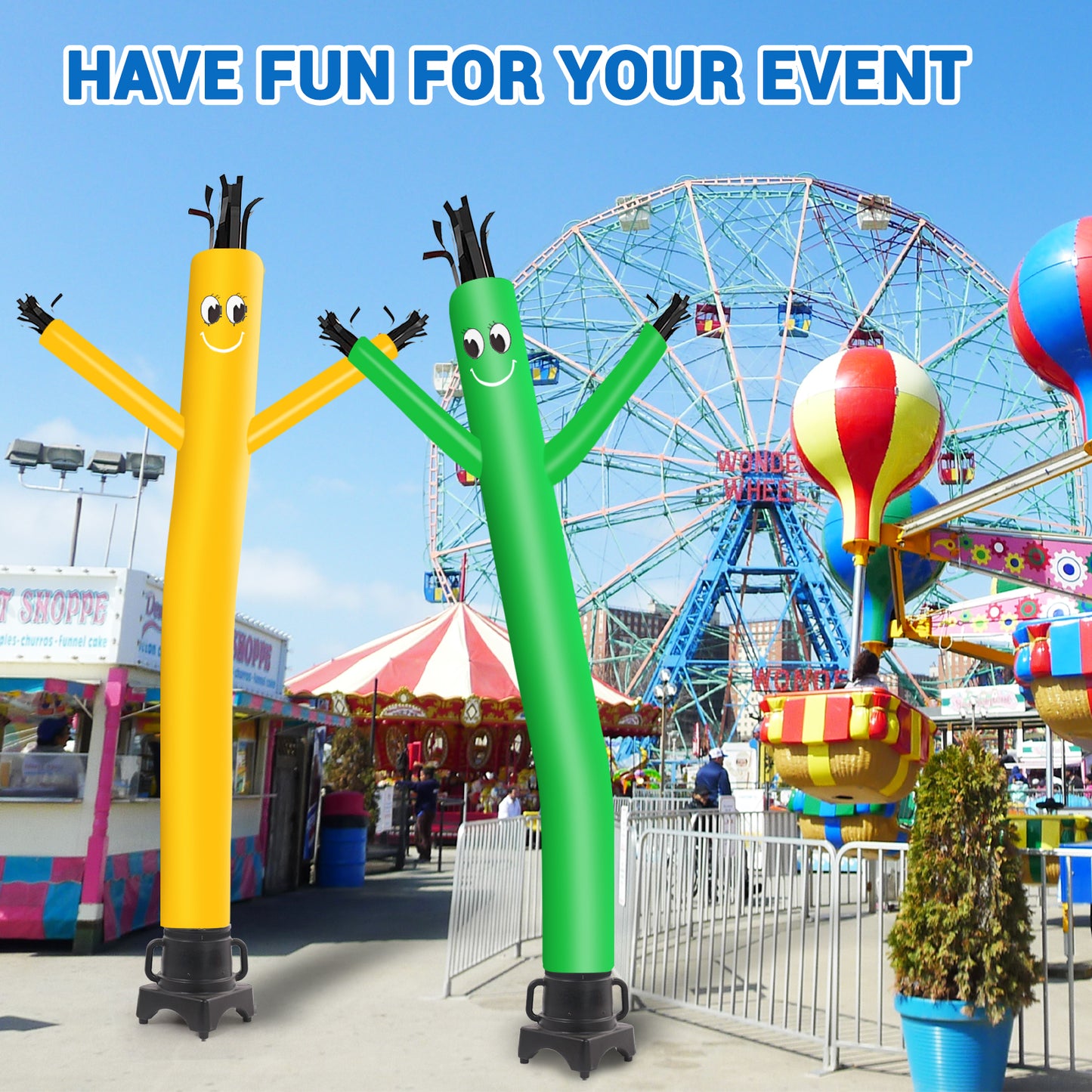 8ft Yellow Inflatable Air Puppet Dancer– Replacement for 9" Blower (No Blower)